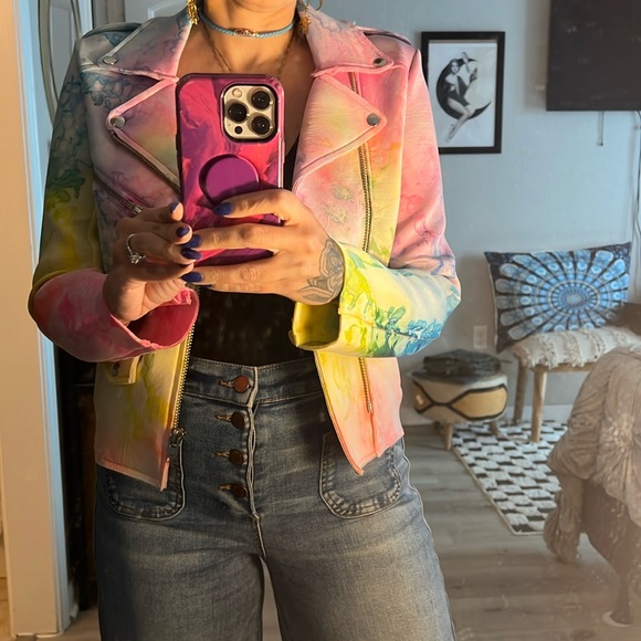 NWOT Rare UNIF Tye Dye Moto Jacket - Picture 7 of 7
